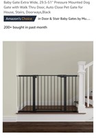 NEW 29.5-51'' Safety Gate, Black, Metal, 30"t