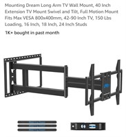 40" Extension TV Mount Swivel & Tilt, Fits