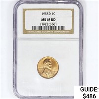 1958-D Wheat Cent NGC MS67 RD