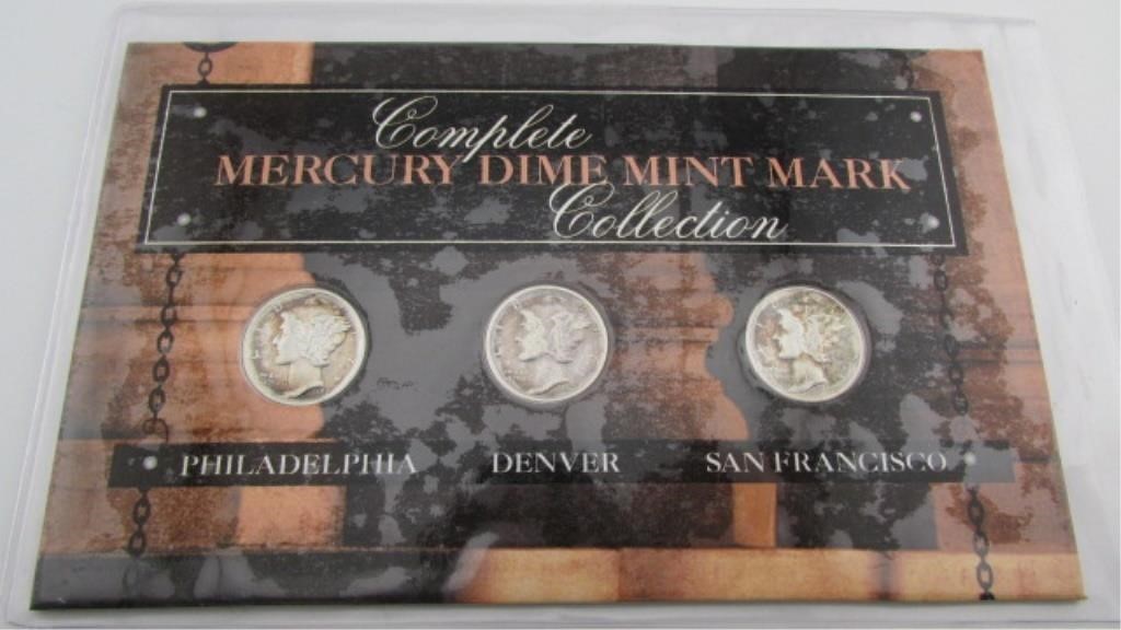 MERCURY SILVER COIN COLLECTION 1942, 1942 AND 1944