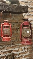 2 RED OIL LANTERNS