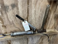 Grease gun and sledge hammer