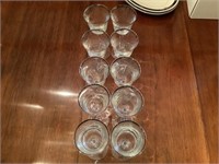 10 wine glasses with silver rim