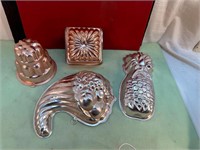 **GROUP OF COPPER JELLO MOLDS