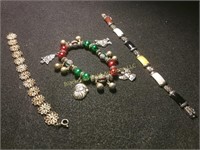 Three Sterling & Mixed Bracelets