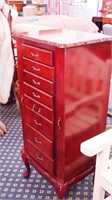 Jewelry armoire with two swing-out sides, eight