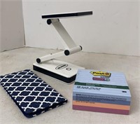 Expandable Light, Post-it Notes & checkbook cover