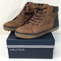 Nautica Murray Boys Dark Tan Brown Side Zip Lace U