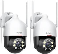 DEKCO 2Packs, 2K WiFi Outdoor Security Cameras Pan