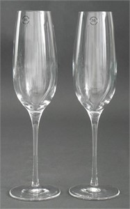 Tiffany & Co. Crystal Champagne Flutes, Pair