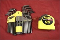 Allen Wrenches 25ft Stanley Measuring Tape