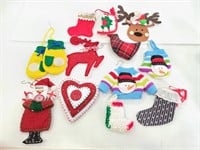 Collection of cloth & knit ornaments