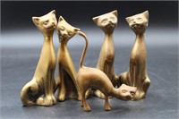 COLLECTION OF BRASS CATS