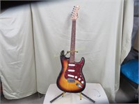 Squire Strat by Fender, Elec. Guitar, w/ stand
