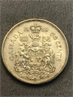 1959 CANADA SILVER ¢50 COIN