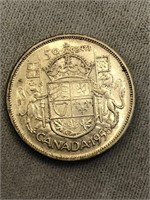 1958 CANADA SILVER ¢50 COIN