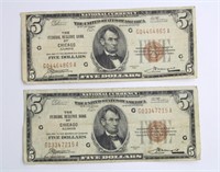 (2) $5 FEDERAL RESERVE NOTES