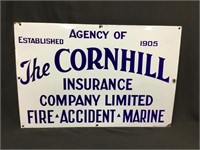 Cornhill insurance enamel sign approx