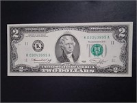 1976 US Unc. $2 Bi-Centennial Banknote