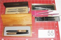 Grouping of Writing Pen Sets Parker and others