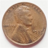 US 1937 ONE CENT coin