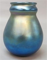 L.C. TIFFANY BLUE FAVRILLE ART GLASS VASE