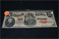 1907 $5 U.S Note "No Motto"