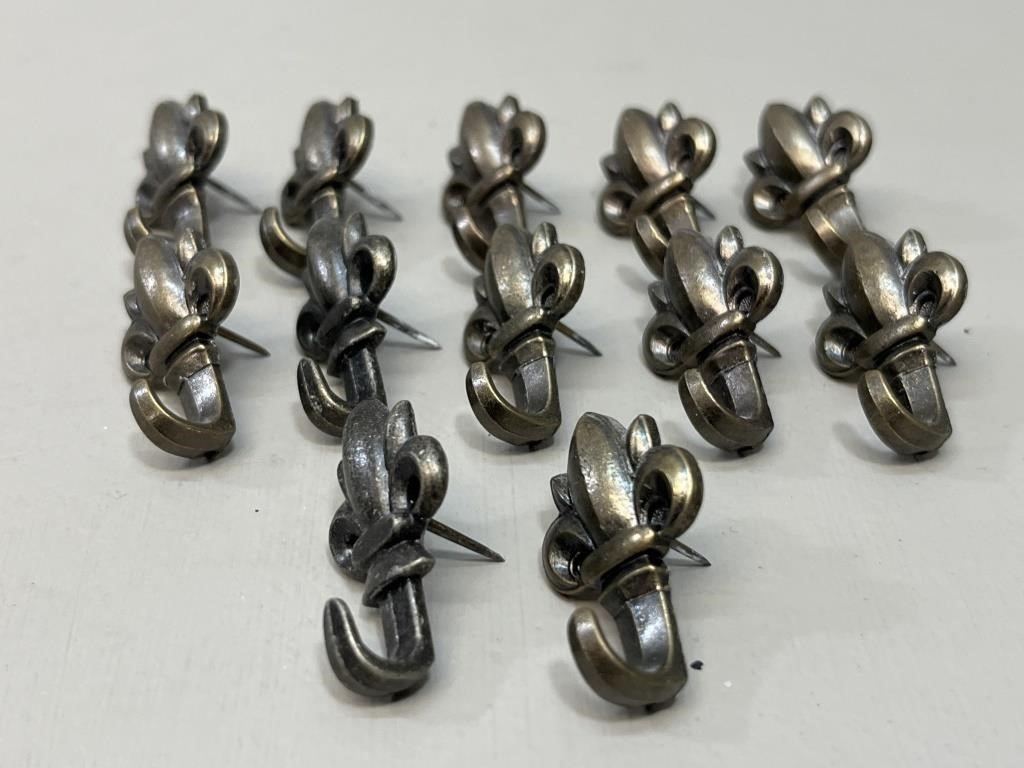 12 Small Metal Quebec Pins Hooks VTG