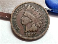 OF)  Better date 1909 Indian head penny