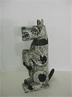 14" Hand Carved & Painted Wood Dog