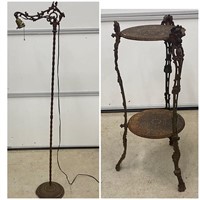 Project Floor Lamp & Plant Stand w/ Damage as