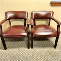 (2) Red Office Guest Chairs    (O# 50)