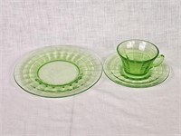 Green Depression Glass - Uranium Glass