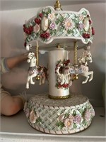 Vintage Porcelain Horse Carousel