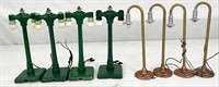 8pc assorted lamp posts: gold color (x4, 7.25"