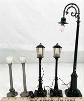 5pc assorted lamp posts: Lionel 56 (x2, 7.75"