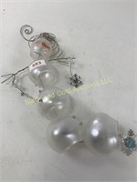 Glass Snowman hanging ornament