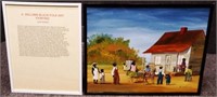 Alphonso Willums Cart Riders Folk Art Painting