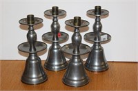 Metal bell shaped candle holders