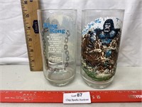 Pair of Vintage Coca-Cola King Kong Glasses