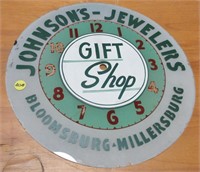Glass Johnson's Jewelers clock cover