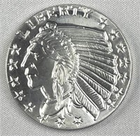 1oz Silver Indian Chief Round .999 BU Incuse