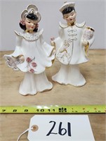 Florence Ceramics Asian Figures Pair