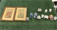 Porcelain doll furniture & Pictures