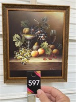 24"x28" K Larry Fruit Oil Painting