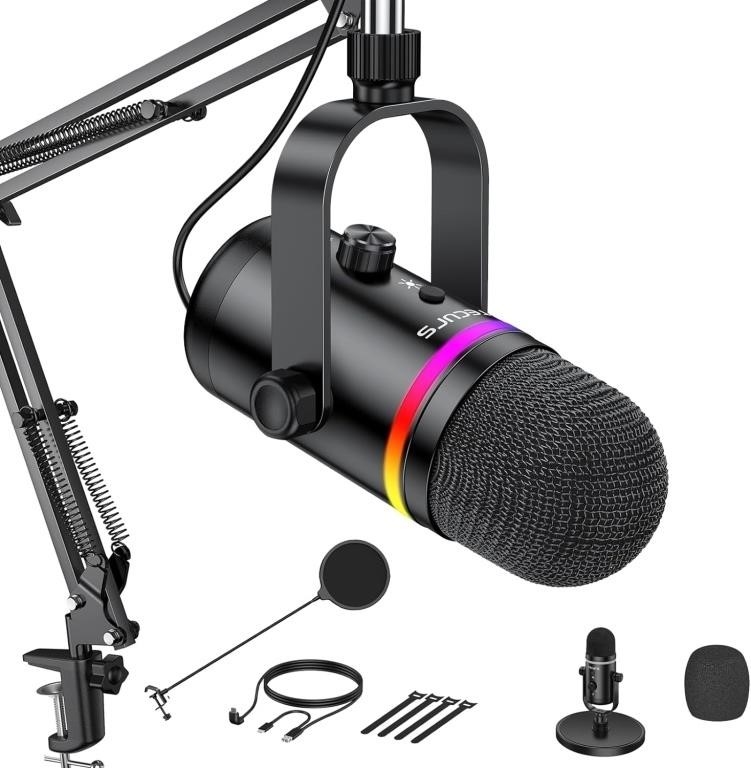 TECURS RGB Gaming Microphone-USB Microphone