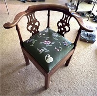 Solid Wood Sword Chair with Needle Point Seat