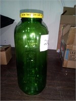 Advantage green glass water bottle