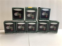 Hallmark Lot of 8 Mini Tractor Ornaments