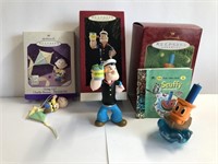 Hallmark Lot of 3 Ornaments (Popeye, Peanuts)